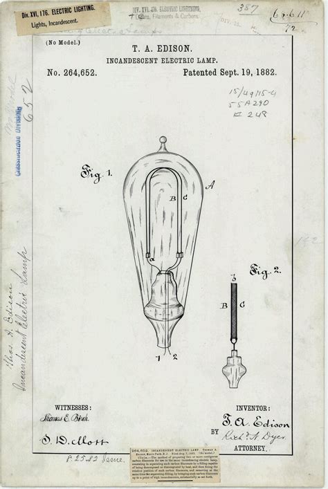 Thomas Edison engineering patents